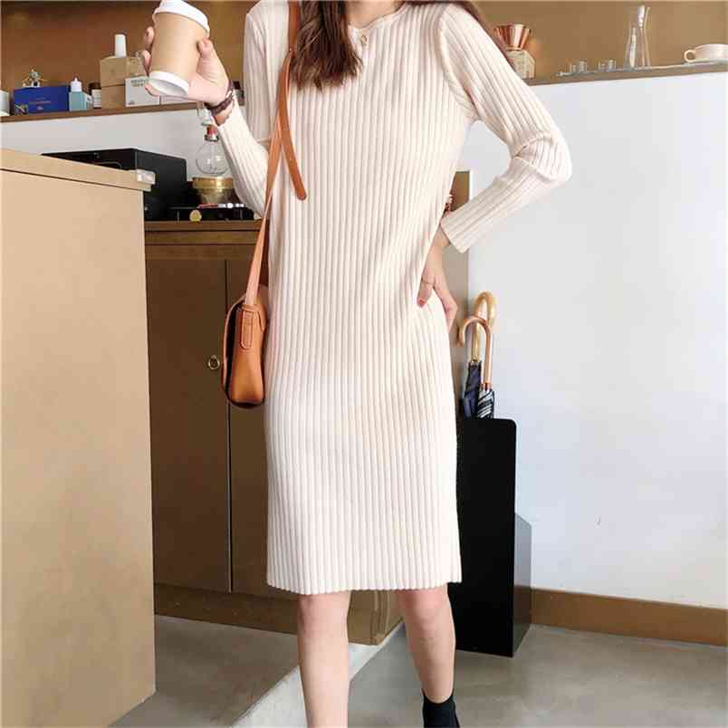 Autumn Clothes Women Crew-Neck Long Sleeve Slim Fit Straight Knee Length Dresses for Ladies Casual Knitted Kobieta Sukienka 210604, White
Autumn Clothes Women Crew-Neck Long Sleeve Slim Fit Straight Knee Length Dresses for Ladies Casual Knitted Kobieta Sukienka 210604, White