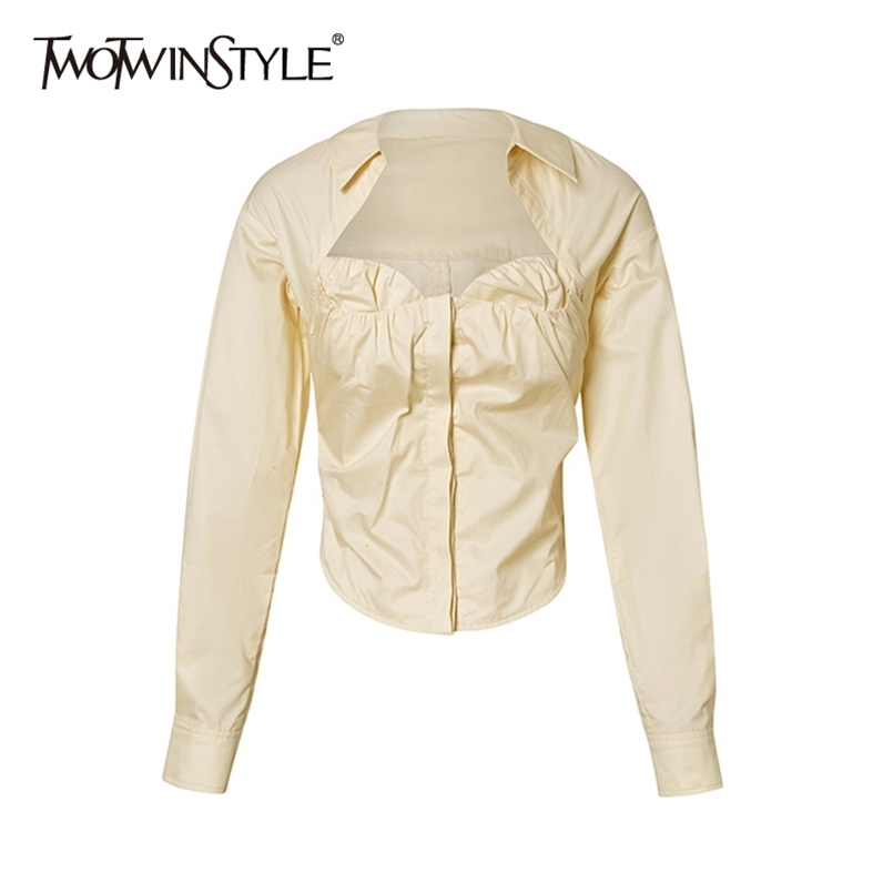 Casual Fake Two Shirt For Women Lapel Long Sleeve Solid Blouse Female Fashion Clothing Spring Style 210524, Yellow
Casual Fake Two Shirt For Women Lapel Long Sleeve Solid Blouse Female Fashion Clothing Spring Style 210524, Yellow