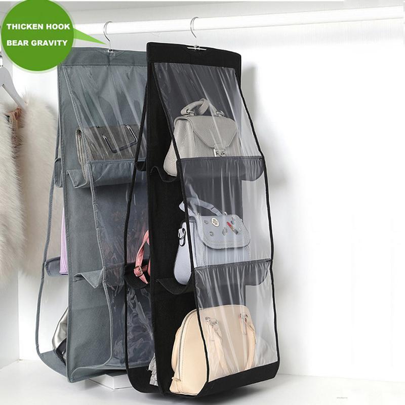 Storage Boxes & Bins 6/5Pocket Hanging Handbag Organizer For Wardrobe Closet Transparent Bag Non-woven Holder PVC With Hanger
Storage Boxes & Bins 6/5Pocket Hanging Handbag Organizer For Wardrobe Closet Transparent Bag Non-woven Holder PVC With Hanger