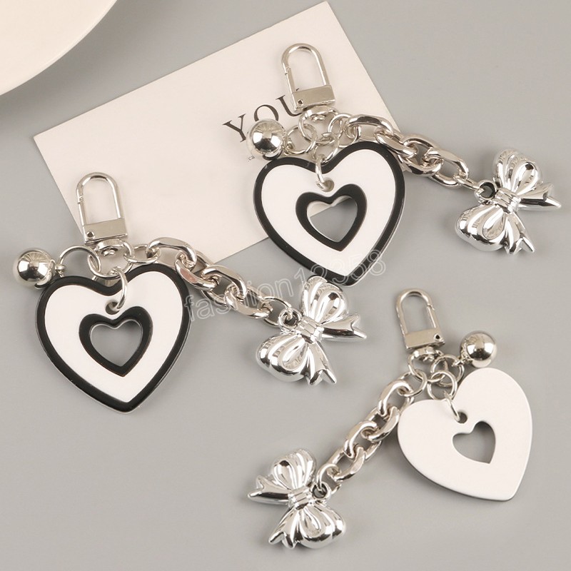 Cute Lovely Bowknot Keychain Pendant With Bell Chain Headphone Cover Women Car Bag Decor Key Ring Birthday Party Gifts Keyring