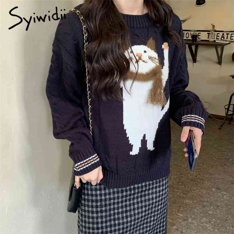 Cat Sweater Women Vintage Kawaii Ribbed Pullovers Female Fall Fashion Long Sleeve Knitted Tops Casual Winter Clothes 210607, Beige
Cat Sweater Women Vintage Kawaii Ribbed Pullovers Female Fall Fashion Long Sleeve Knitted Tops Casual Winter Clothes 210607, Beige