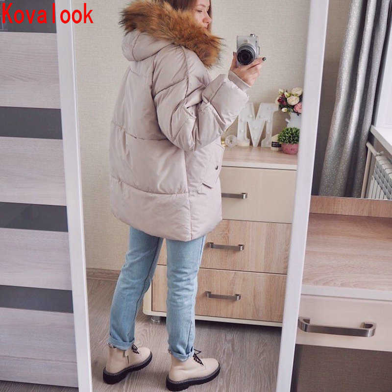 Womens Winter Jacket And Beige Coat Cotton Jackets Warm Outwear Overcoat Korean M-long Style Loose Clothes 210819