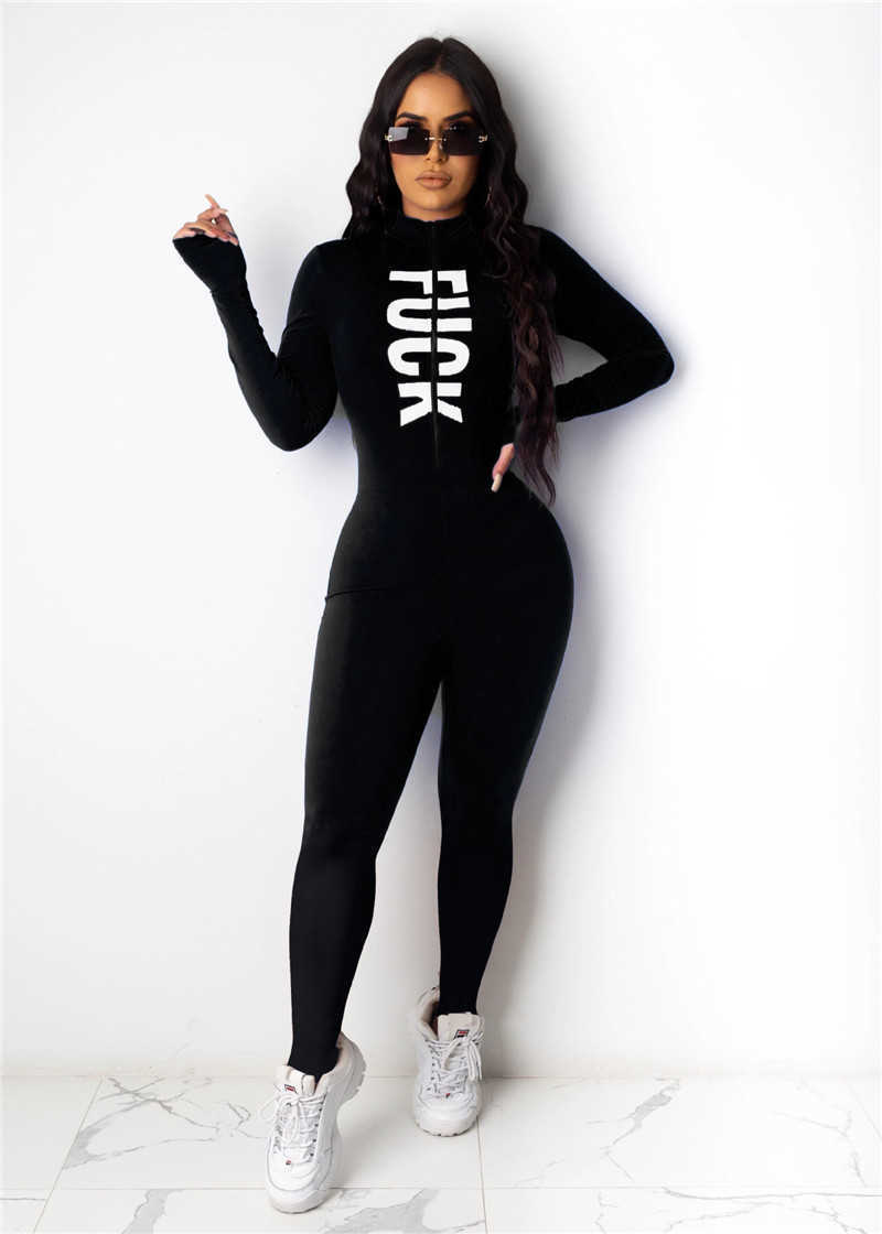 Plus size 2X fall winter Women long sleeve Jumpsuits fashion Rompers sexy skinny bodysuits Casual solid color overalls night clubs wear