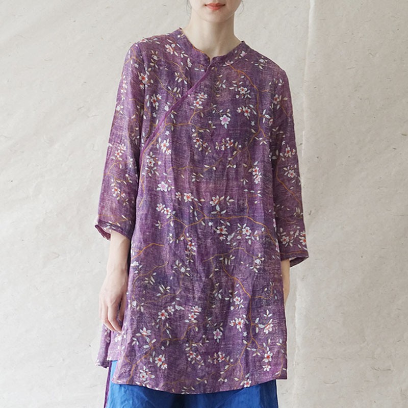 Johnature Autumn Retro Print Lace Up Fashion Style Patchwork Length Shirt Cotton Linen Three Quarter Sleeve Women Tops 210521, Purple
Johnature Autumn Retro Print Lace Up Fashion Style Patchwork Length Shirt Cotton Linen Three Quarter Sleeve Women Tops 210521, Purple