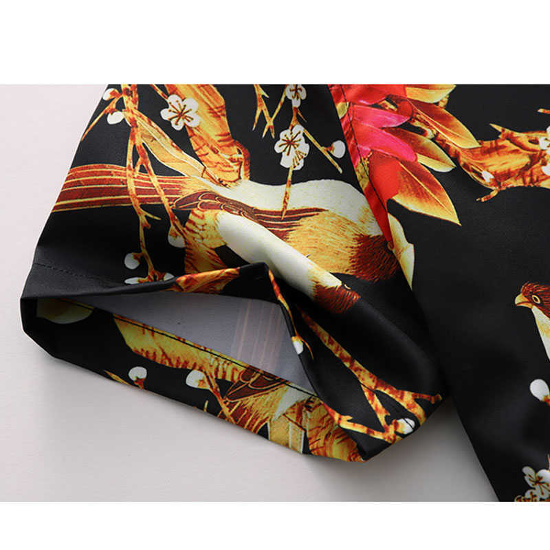Summer Mens Flower Beach Hawaiian Shirts Tropical Summer Short Sleeve Floral Shirts 5XL 6XL 7XL 210528
