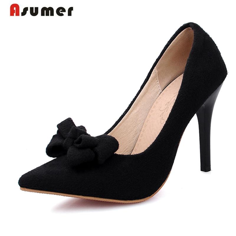 Asumer Nubuck Leather Pumps Women Shoes High Heel Shallow Solid Flock Party Wedding Elegant Fashion Spring Dress, Black
Asumer Nubuck Leather Pumps Women Shoes High Heel Shallow Solid Flock Party Wedding Elegant Fashion Spring Dress, Black