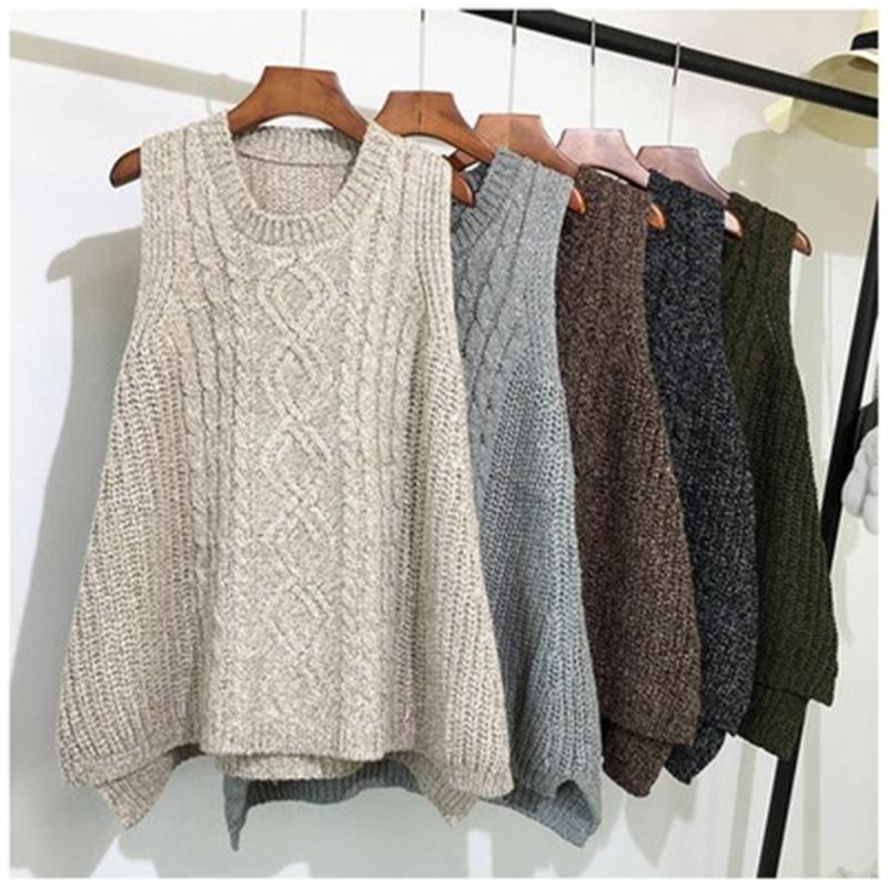 Women's Vests Autumn And Winter Clothing Thick Wool Vest Female Knitted Loose Large Size Round Neck In The Long Section Of Wild, Black;white
Women's Vests Autumn And Winter Clothing Thick Wool Vest Female Knitted Loose Large Size Round Neck In The Long Section Of Wild, Black;white