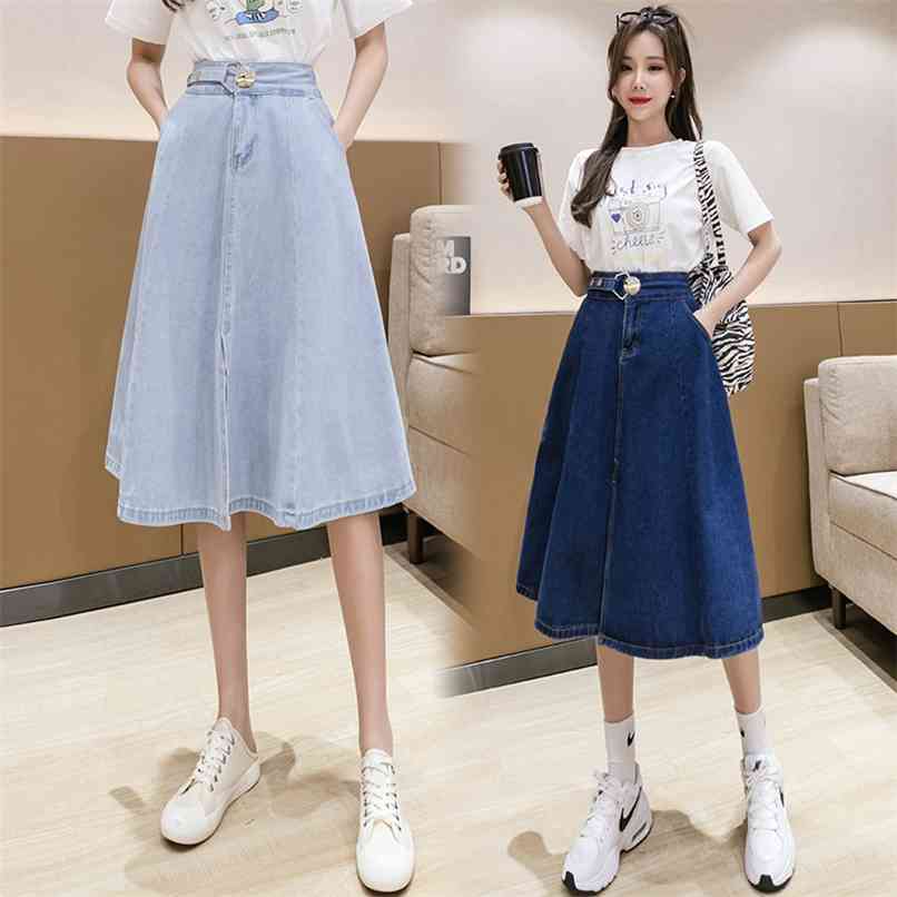 Fashion women's skirts spring and summer high-waisted thin A-line denim all-match 210520, The blue skirt
Fashion women's skirts spring and summer high-waisted thin A-line denim all-match 210520, The blue skirt