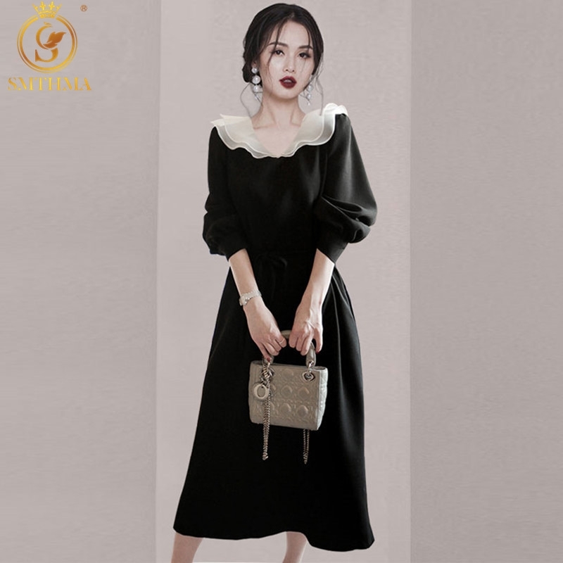Women Spring Autunm Dresses Ladies Long Sleeve Vintage High Waist Mid-Length Black Vestidos 210520, Photo color
Women Spring Autunm Dresses Ladies Long Sleeve Vintage High Waist Mid-Length Black Vestidos 210520, Photo color