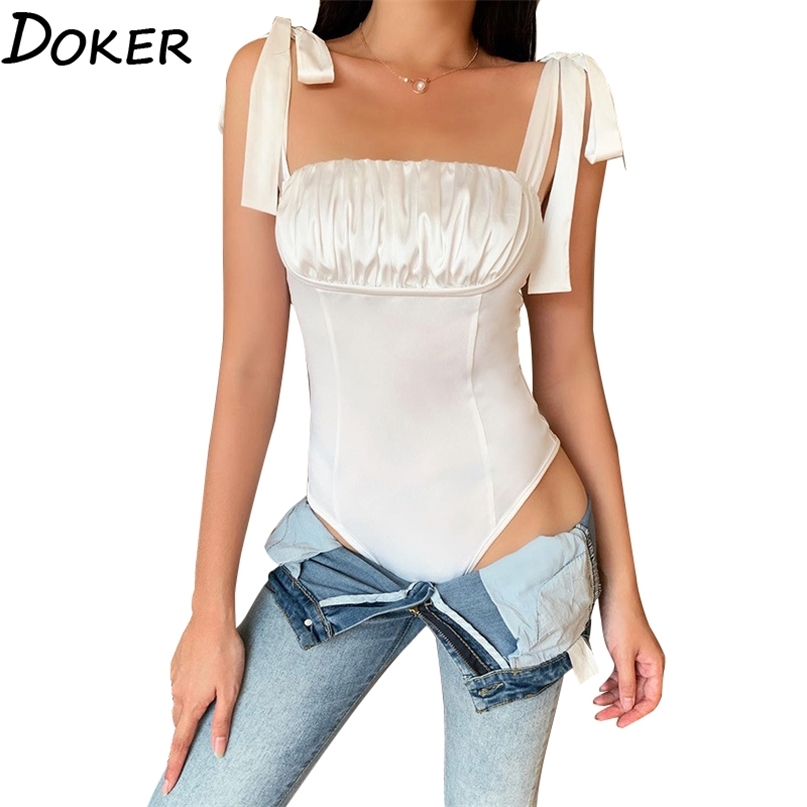 Sexy Solid Color Push Up Folds Lace Sling Skinny Bodysuits Street Style Office Lady Casual Beach White Bow Bottoming Shirt 210603
Sexy Solid Color Push Up Folds Lace Sling Skinny Bodysuits Street Style Office Lady Casual Beach White Bow Bottoming Shirt 210603