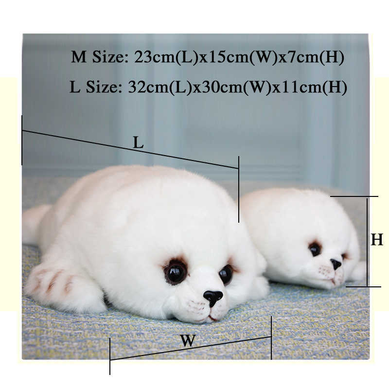 Dropshipping Soft Cute Seals Plush Toy Sea World Animal Sea Lion Plush Stuffed Doll Baby Birthday Gift for Kids Girls Gift White Q0727