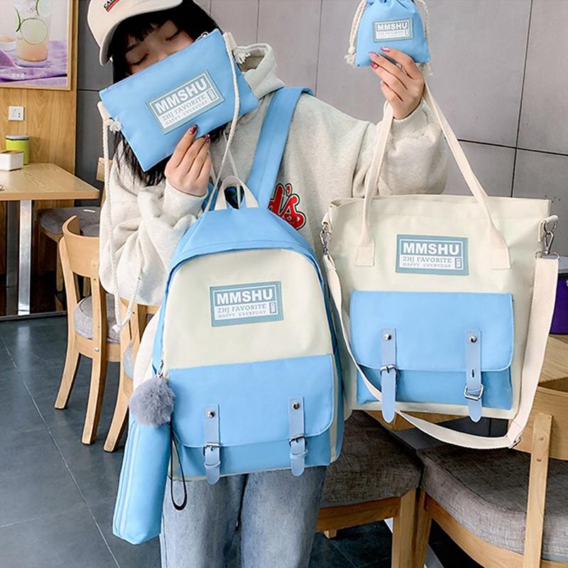 School Bags 4Pcs/set Women Canvas Backpacks Bag For Teenagers Girls Student Larger Capacity Travel Handbags Female Book, Black
School Bags 4Pcs/set Women Canvas Backpacks Bag For Teenagers Girls Student Larger Capacity Travel Handbags Female Book, Black