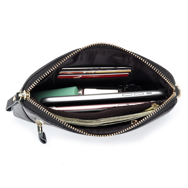 Wallet First Layer Cowhide Handbag Women Leather Grab Bag Simple Soft Mother's Mobile Phone Zero Long Small 049