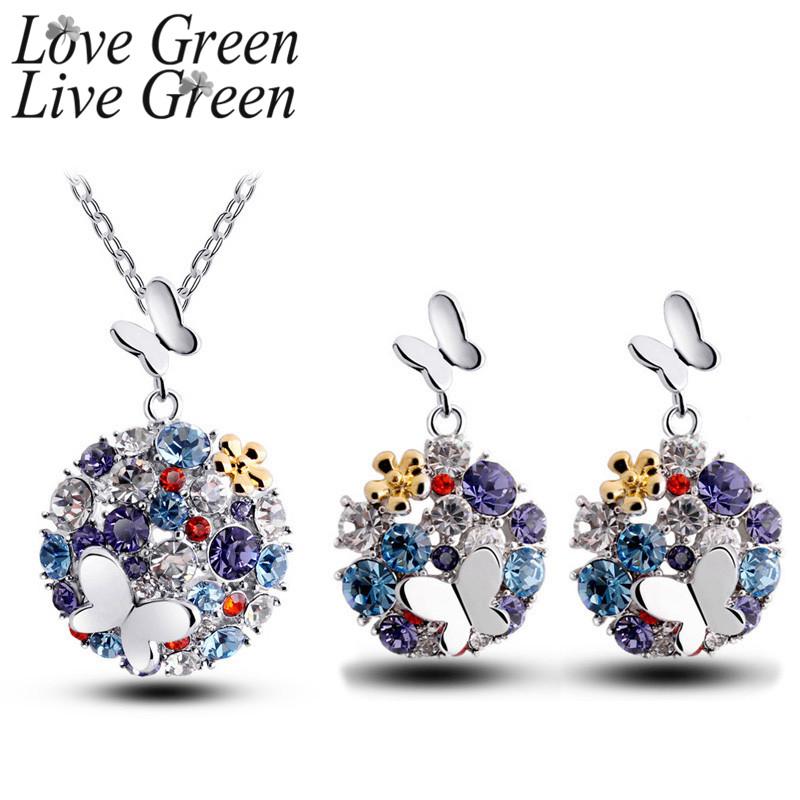 Earrings & Necklace Rhinestones Butterfly Crystal Jewelry Sets Colorful Flying Insect And Earring Round Pendant Luxuri Woman Gift Set, As pic
Earrings & Necklace Rhinestones Butterfly Crystal Jewelry Sets Colorful Flying Insect And Earring Round Pendant Luxuri Woman Gift Set, As pic