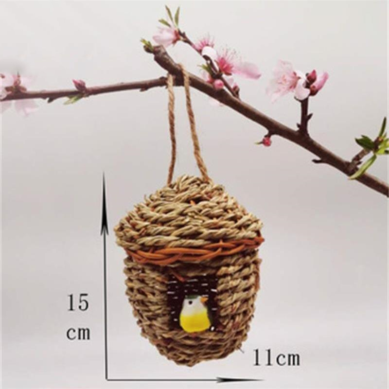 Hand-woven Birds Nest Natural Environmentally Cages Roosting Small Animals Hut Hanging House Decor Parrot Nest