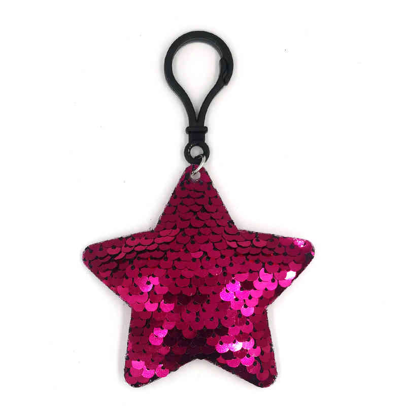 Key Rings Creative Selling Fish Scale Sequin Chain Girl Backpack Small Pendant Fashion Bag China Red Five Pointed Star