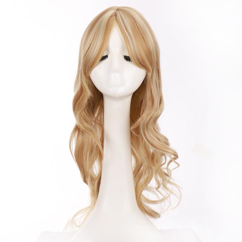 Synthetic Wigs LVHAN Long Big Wave Light Brown Ladies Wig Water Heat-resistant Fashion Hair