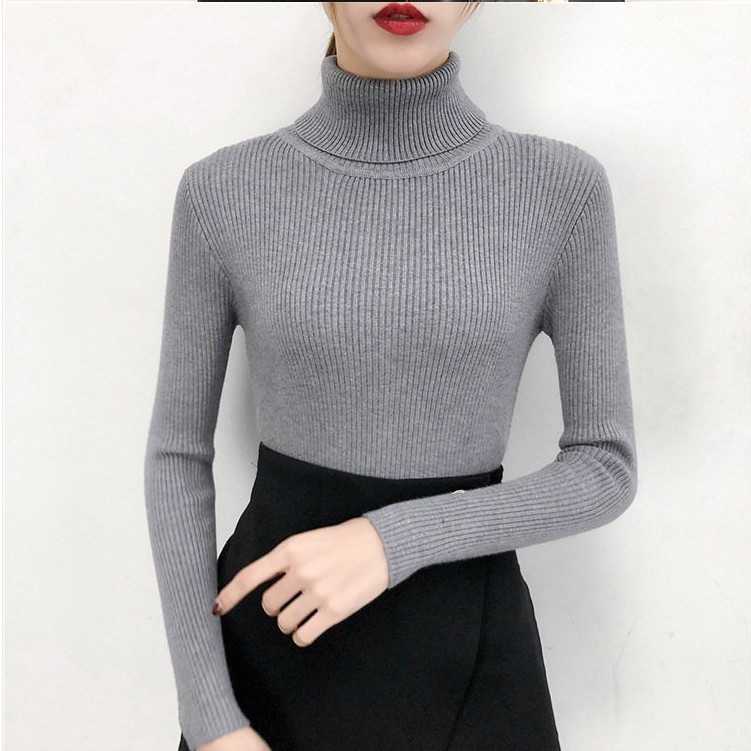 Bonjean Winter Knitted Jumper turtleneck Tops Pullovers Casual Sweater Shirt Long Sleeve Tight Sweater Girls Korean 211011Z