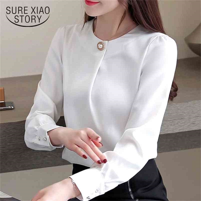 fashion womens tops and blouses chiffon shirt long sleeve shirts female office blusas 1875 50 210506