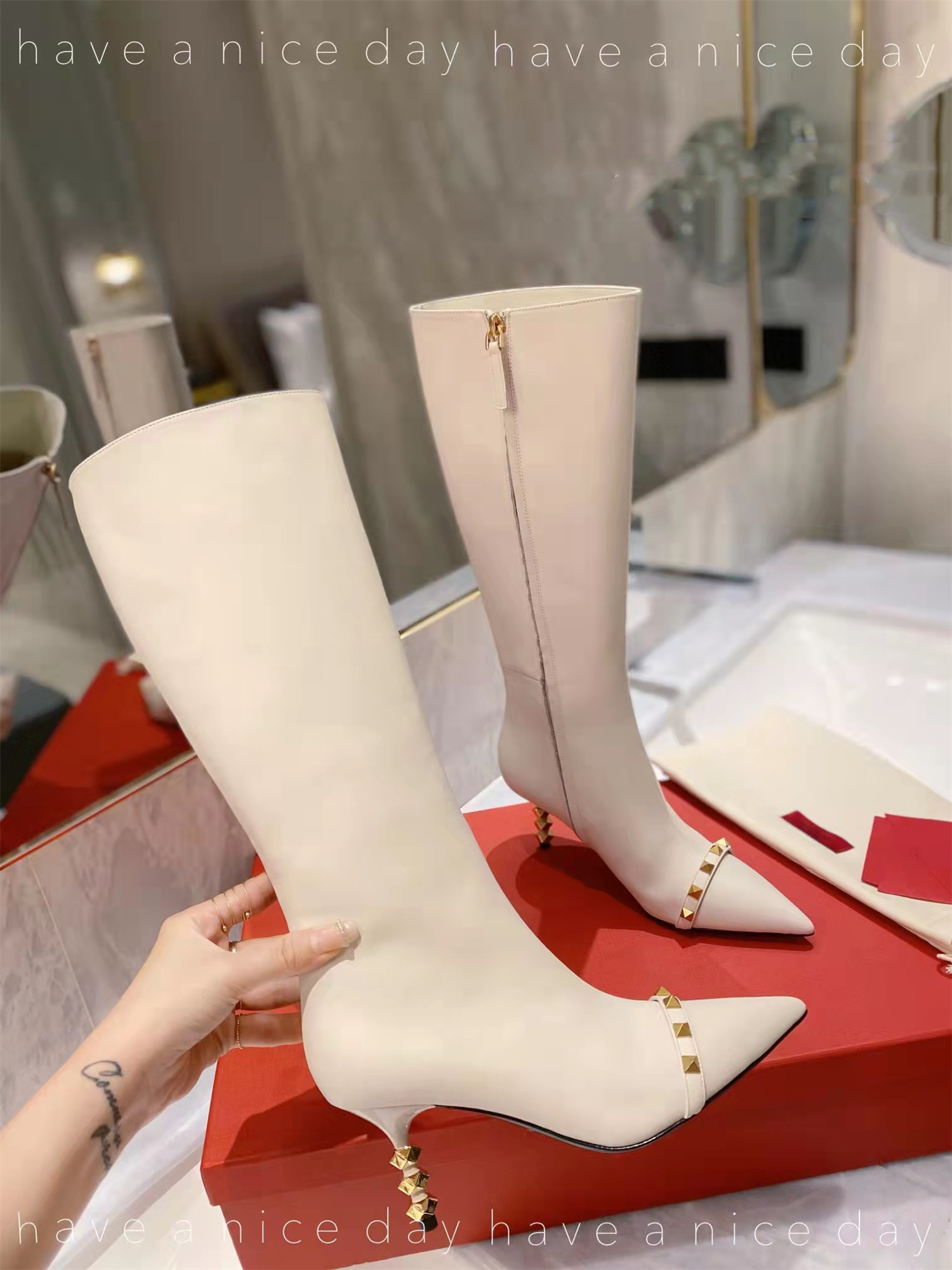 2022 Spring and Autumn Knee Boots for Women Long Boot knit Leather Biker Shoes Stretch Fabric Inserts Australia summer Booties Size 35-40, Khaki
2022 Spring and Autumn Knee Boots for Women Long Boot knit Leather Biker Shoes Stretch Fabric Inserts Australia summer Booties Size 35-40, Khaki