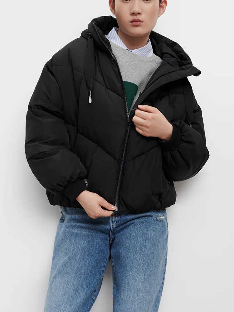 HWLZLTZHT Winter Warm Snow Women Hooded Parkas Down Jacket Cotton Padded Woman Coat Thicken Casual Parka 211013