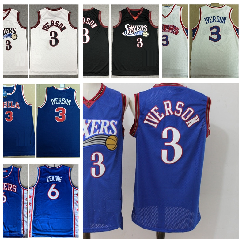Retro Mens Allen 3 Iverson Julius 6 Erving Wilt 13 Chamberlain Vintage basketball Jersey have patch, Black;red
Retro Mens Allen 3 Iverson Julius 6 Erving Wilt 13 Chamberlain Vintage basketball Jersey have patch, Black;red