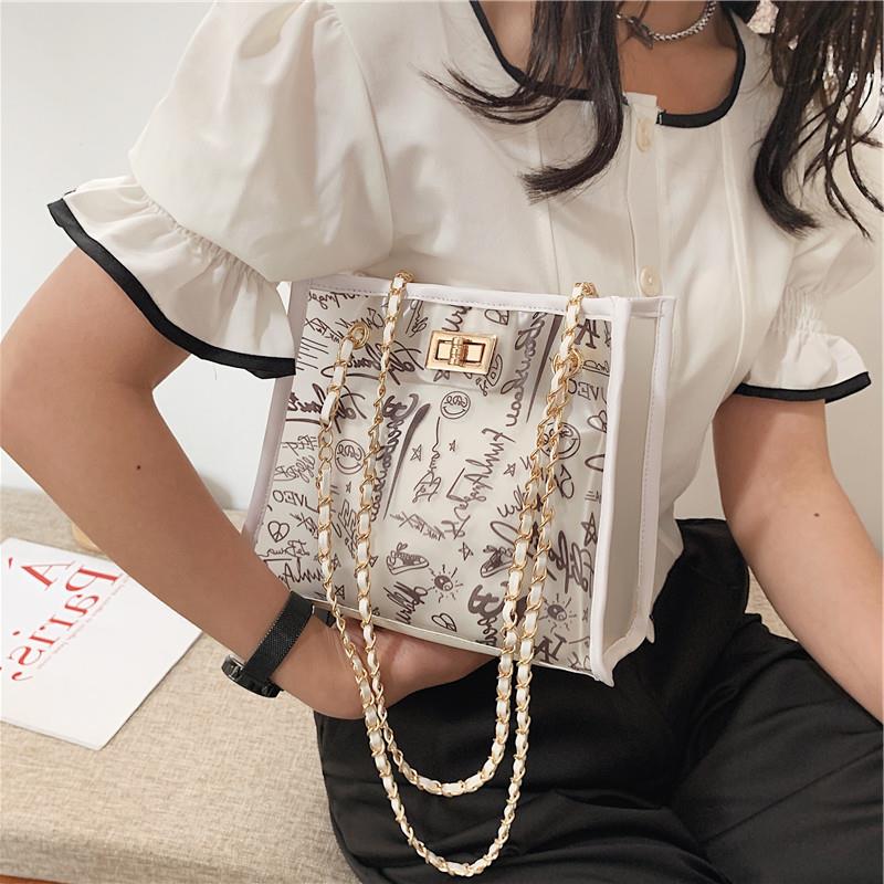 Korean Plastic Small Square Bag Summer All-match Chain PVC Printing Shoulder Ladies Messenger Fashion Klanq 
Korean Plastic Small Square Bag Summer All-match Chain PVC Printing Shoulder Ladies Messenger Fashion Klanq