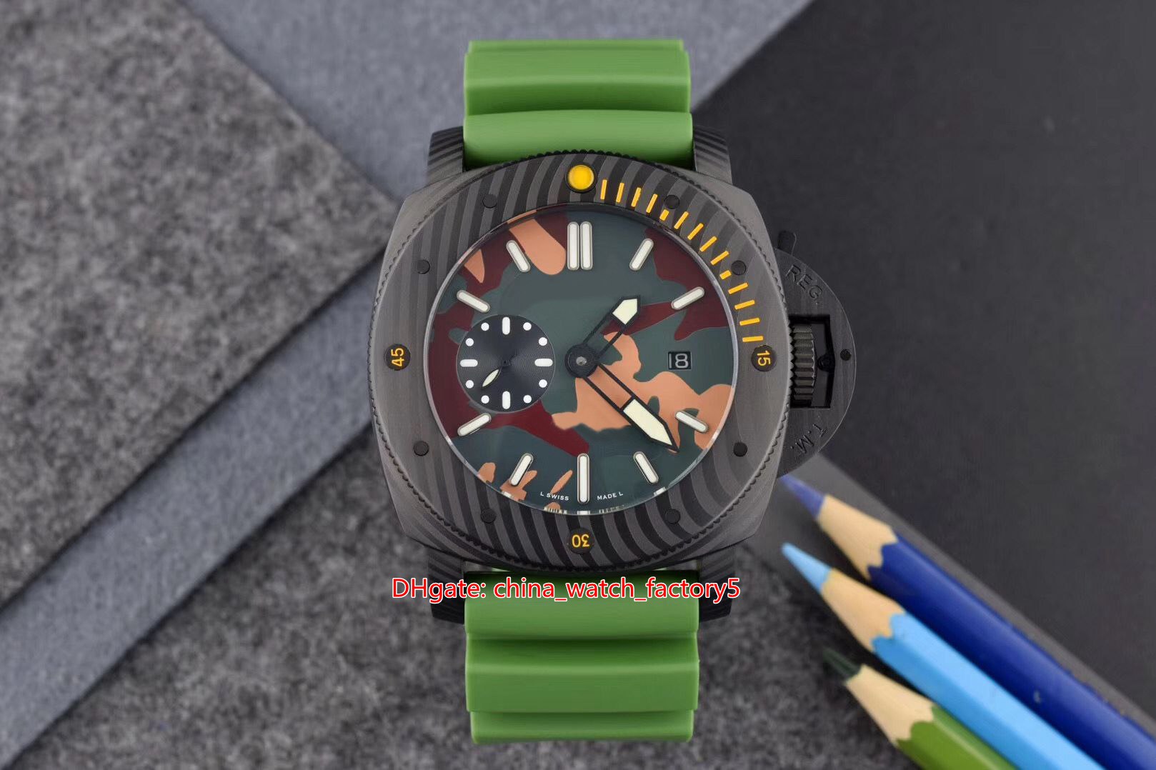 TopsellingTop Quality Watches Fashion 47mm Submersible PAM961 PAM00961 PAM 961 00961 Carbon Fiber Rubber Mechanical Automatic Mens Men's Watch Wristwatches, No box papers
TopsellingTop Quality Watches Fashion 47mm Submersible PAM961 PAM00961 PAM 961 00961 Carbon Fiber Rubber Mechanical Automatic Mens Men's Watch Wristwatches, No box papers