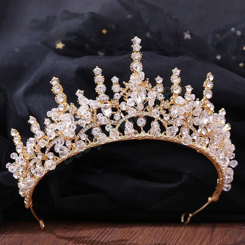 Wedding Tiaras Crown For Women Pearl Crystal Rhinestone Headwear Princess Queen Diadem Bridal Hair Accessories Jewlery