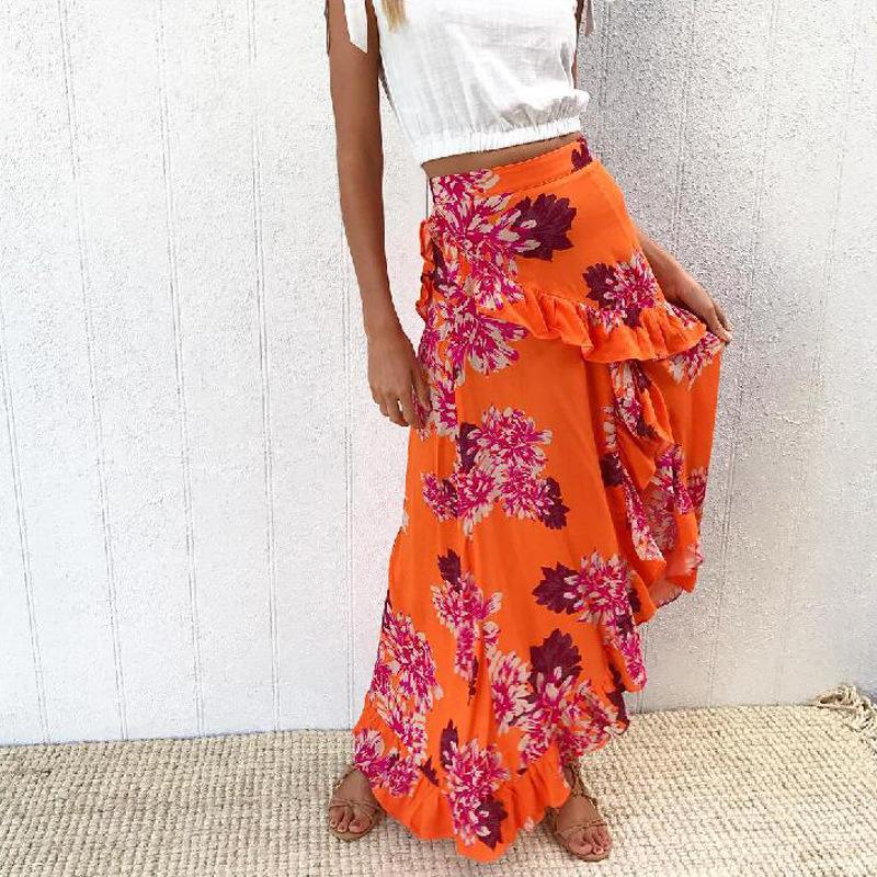 Skirts 2021 Summer Fashion Print Women Long Skirt Irregular High Waist Empire Casual Ladies Maxi Pleated Ankle Orange
Skirts 2021 Summer Fashion Print Women Long Skirt Irregular High Waist Empire Casual Ladies Maxi Pleated Ankle Orange