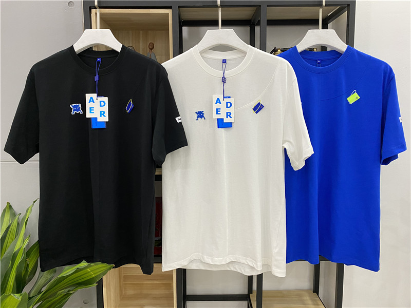 Patchwork T-shirt Men Women 1 High Quality Top Tees Black White Blue, White;black