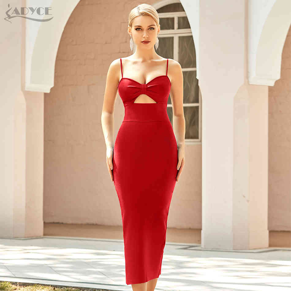 Summer Women Spaghetti Strap Sleeveless Bandage Dress Sexy Hollow Out Celebrity Evening Runway Club Party 210423