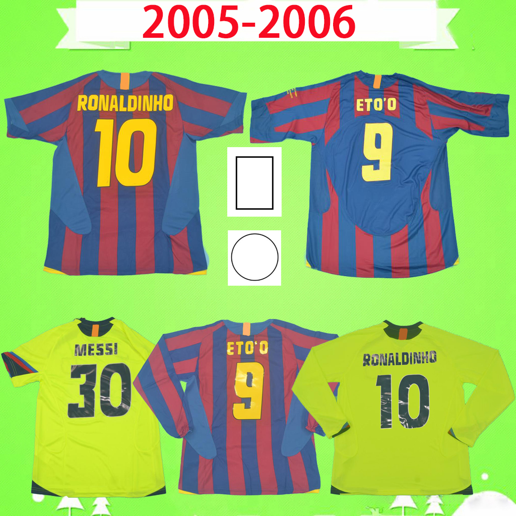 #10 Ronaldinho 2005 2006 Retro soccer jersey home away classic vintage football shirt #30 MESSI Xavi Deco #9 Eto'o Camiseta de futbol 05 06 with patch cup version League, Retro 2005 2006 with patch
#10 Ronaldinho 2005 2006 Retro soccer jersey home away classic vintage football shirt #30 MESSI Xavi Deco #9 Eto'o Camiseta de futbol 05 06 with patch cup version League, Retro 2005 2006 with patch