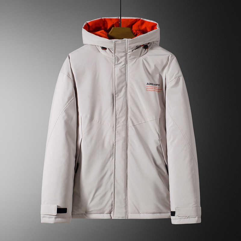 Autumn Winter Men Hooded Parkas Coat Men Thickened Warm Casual Bread Wear Youth Loose Hooded Parkas Coat Jacket Men 210818