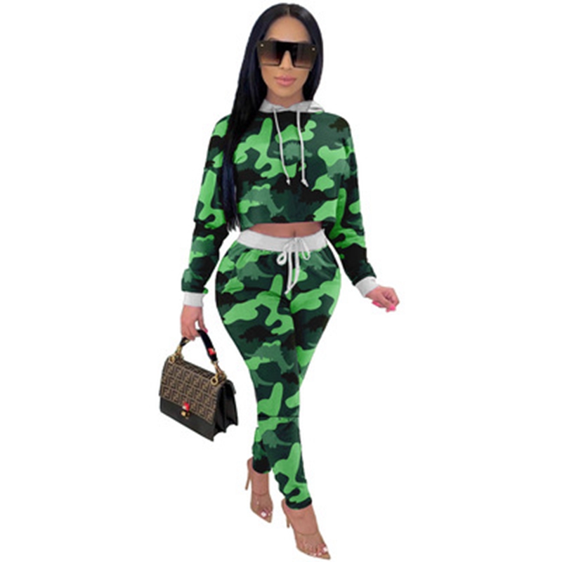 Two Piece Pants autumn and winter women's fashion tie-dye drop shoulder long-sleeved hooded casual suit