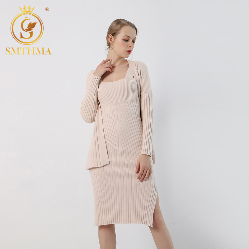 High quality winter Women's Casual Long Sleeved Cardigan + Suspenders Sweater Vest Dress Two Piece Runway 2 piece Suit 210520, Photo color
High quality winter Women's Casual Long Sleeved Cardigan + Suspenders Sweater Vest Dress Two Piece Runway 2 piece Suit 210520, Photo color