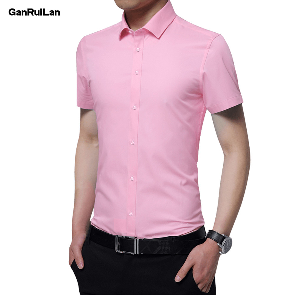 Men Shirt Male High Quality Short Sleeve Shirts Brand Casual Solid Color Business Slim Fit Black Camisa Masculina CY18005 210518, Pink
Men Shirt Male High Quality Short Sleeve Shirts Brand Casual Solid Color Business Slim Fit Black Camisa Masculina CY18005 210518, Pink