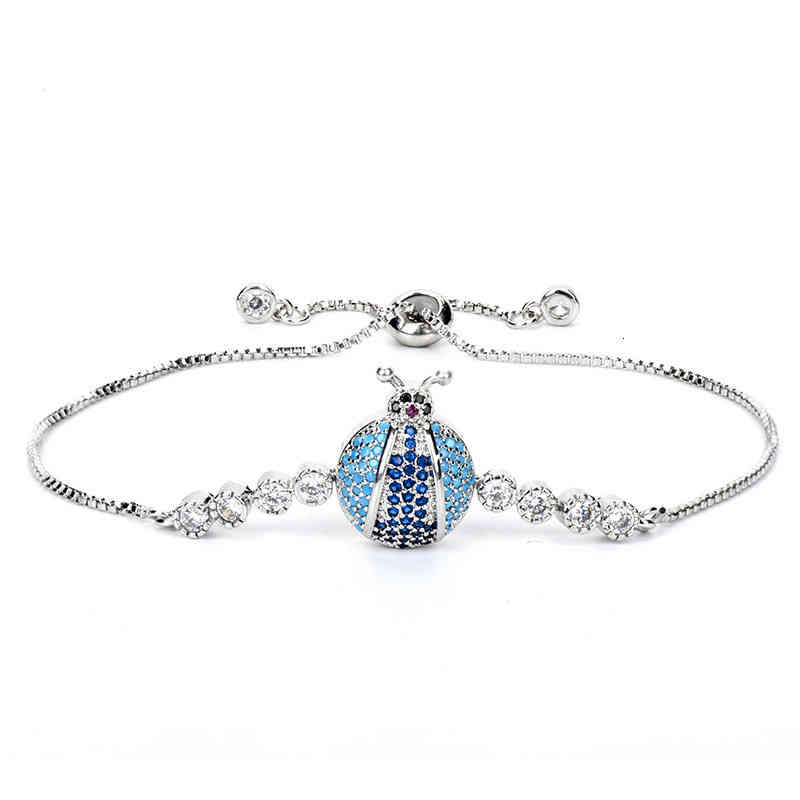 Bangle Charm Bracelets Korean Alloy Zircon Demon Eye Ladybug Bracelet Female Ins Minority Design Jewelry