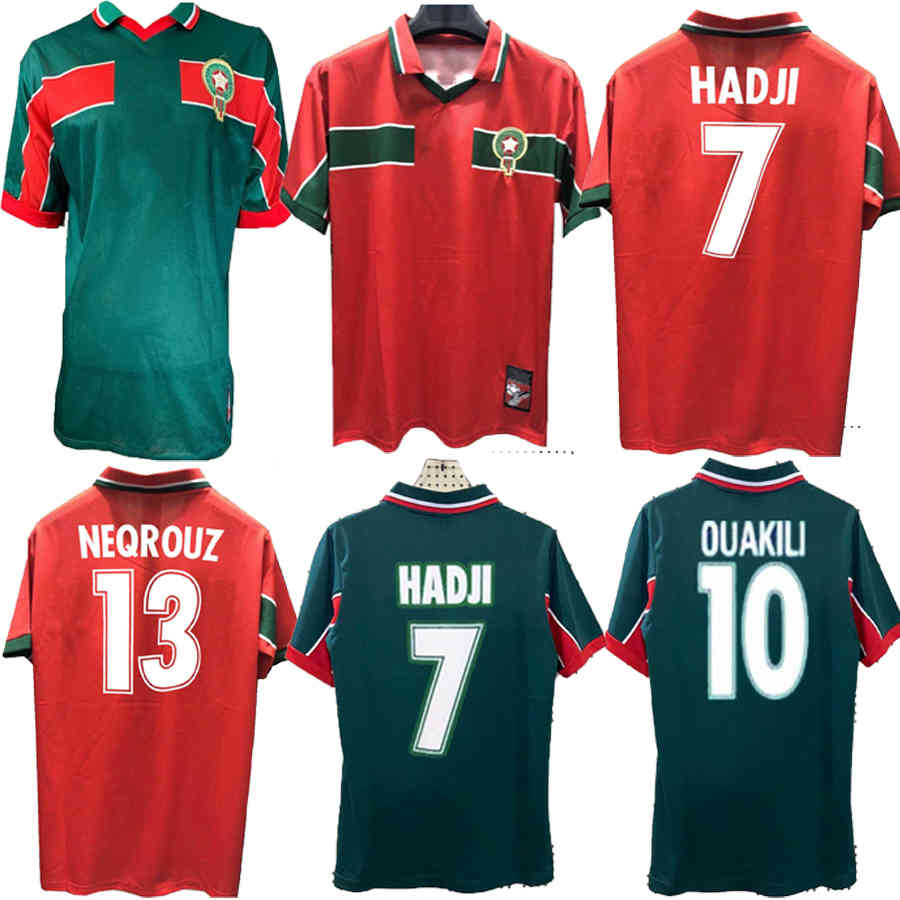 1996 1997 1998 1999 2000 Morocco retro soccer jersey 98 99 Maroc Hadji home away BASSIR OUAKILI NEQROUZ ABRAMI vintage classic old football, Red
1996 1997 1998 1999 2000 Morocco retro soccer jersey 98 99 Maroc Hadji home away BASSIR OUAKILI NEQROUZ ABRAMI vintage classic old football, Red