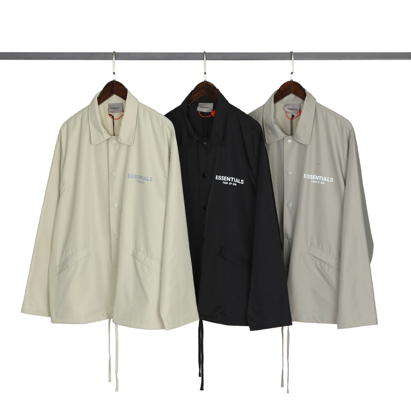 Feel of God fog double track essentials 3M reflective letter coach jacket windbreaker coat, Black;brown
Feel of God fog double track essentials 3M reflective letter coach jacket windbreaker coat, Black;brown