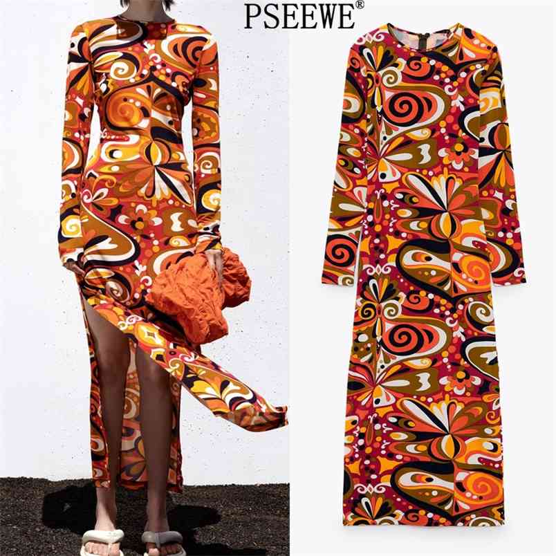 Dress Women Print Long es Woman Summer Vintage Sleeve Midi Side Slit Elegant Women's es 210519
Dress Women Print Long es Woman Summer Vintage Sleeve Midi Side Slit Elegant Women's es 210519
