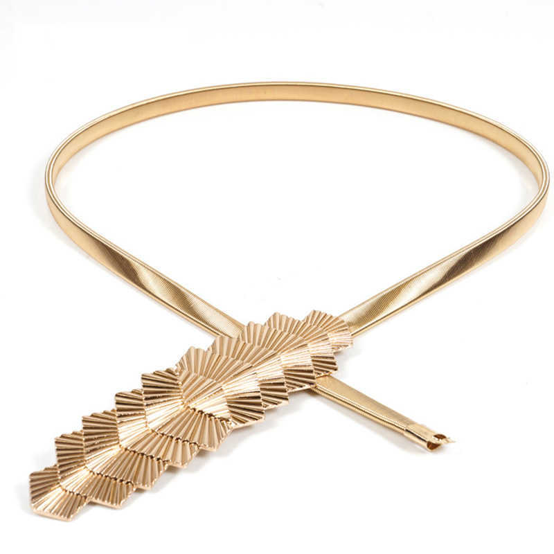 Gold Chain Belt Women Elastic Metal Leaf Buckle Waist Belt Ladies Dress Strap Waistband P0817, Black
Gold Chain Belt Women Elastic Metal Leaf Buckle Waist Belt Ladies Dress Strap Waistband P0817, Black