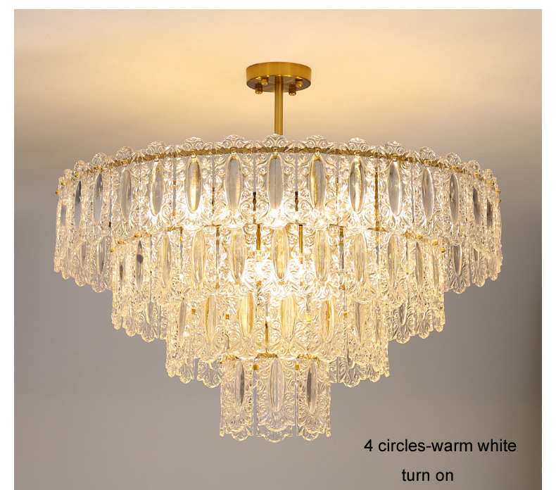 American Modern Glass Ceiling Lights Fixture LED Light European Romantic Crystal Hanging Lamp Luxury Bed Lvining Dining Room Home Indoor Lighting