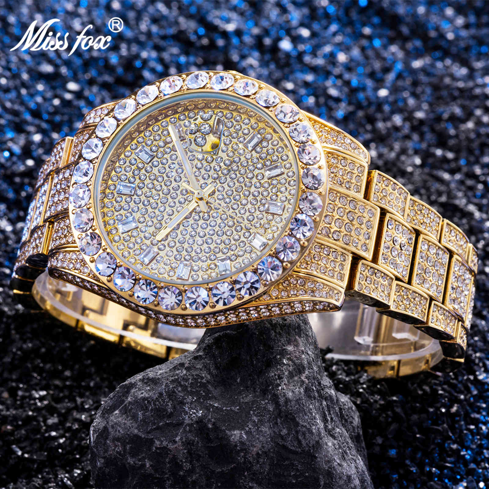 MISSFOX Brand Men Luxury Ice Out Full Big Diamond Silver Bracelet Watch Fashion Dial Quartz Wristwatch Steel Dropshipping, V332-g
MISSFOX Brand Men Luxury Ice Out Full Big Diamond Silver Bracelet Watch Fashion Dial Quartz Wristwatch Steel Dropshipping, V332-g