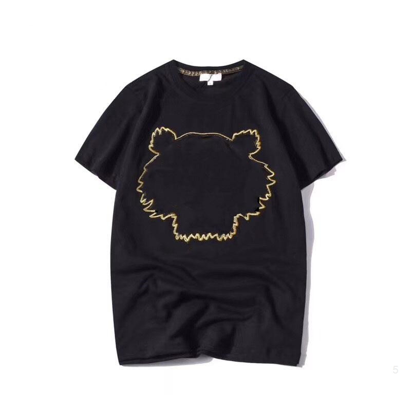 womens T-shirt causal ladies tiger Embroidery tee paris style couple breathable short-sleeve Asian size S-2XLPCQD