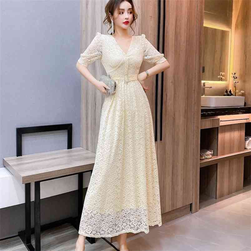 Women Summer Lace Dress Elegant Fashion Sexy V-Neck Chic High Waist Slim Retro Long Vestidos 210519, Photo color
Women Summer Lace Dress Elegant Fashion Sexy V-Neck Chic High Waist Slim Retro Long Vestidos 210519, Photo color