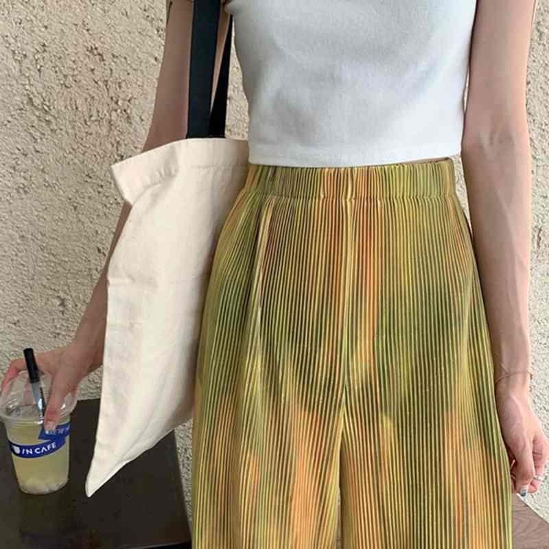 Summer Loose Casual Trousers For Women High Waist Maxi Wide Leg Pants Female Elegant Fashion Clothes 210520