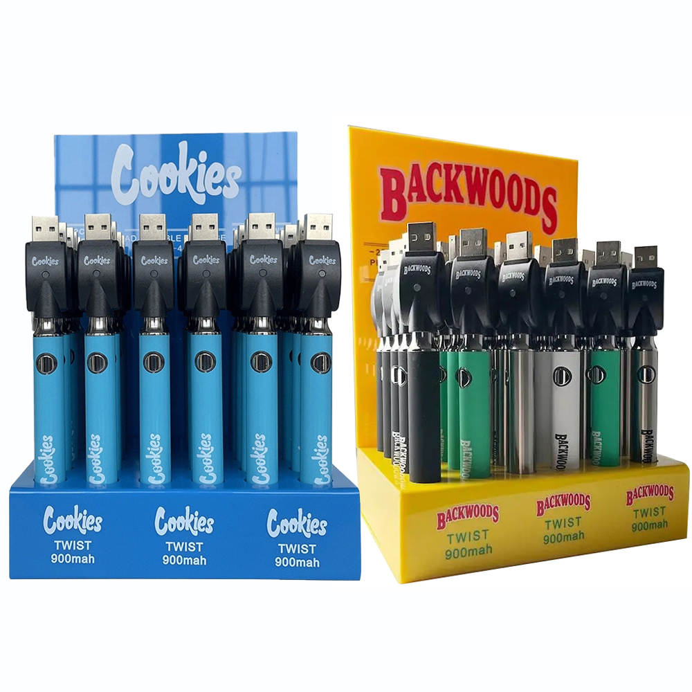 Cookies Backwoods 510 Thread Twist Preheat VV Battery 900mAh Bottom Voltage Adjustable Usb Charger Vapes Pen
Cookies Backwoods 510 Thread Twist Preheat VV Battery 900mAh Bottom Voltage Adjustable Usb Charger Vapes Pen