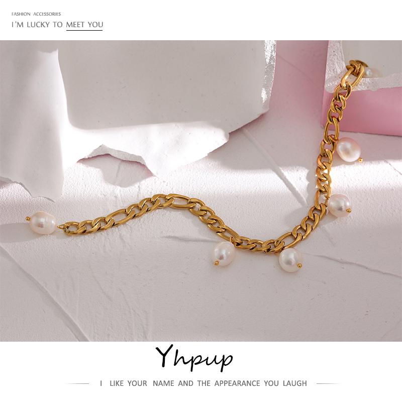 Link, Chain Yhpup 316L Stainless Steel Bracelet Elegant Natural Pearl 18 K Plated Wrist Accessories Party Gift 2021
Link, Chain Yhpup 316L Stainless Steel Bracelet Elegant Natural Pearl 18 K Plated Wrist Accessories Party Gift 2021
