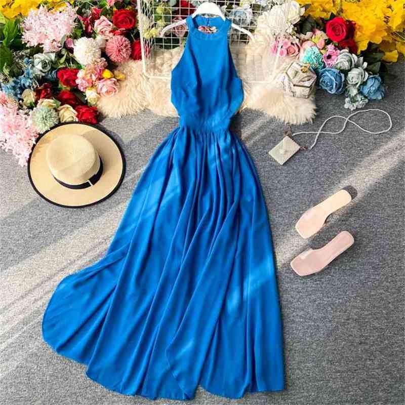 Sexy Halter Dress Women High Waist Club Evening Party es Elegant Summer Hollowing Out Backless Chiffon Robe 210525, Blue
Sexy Halter Dress Women High Waist Club Evening Party es Elegant Summer Hollowing Out Backless Chiffon Robe 210525, Blue